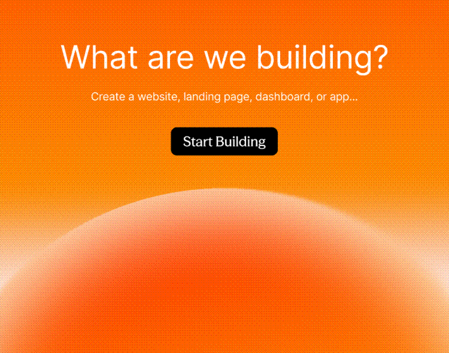 What are we building? Start building a website, landing page, dashboard or app with Modulify