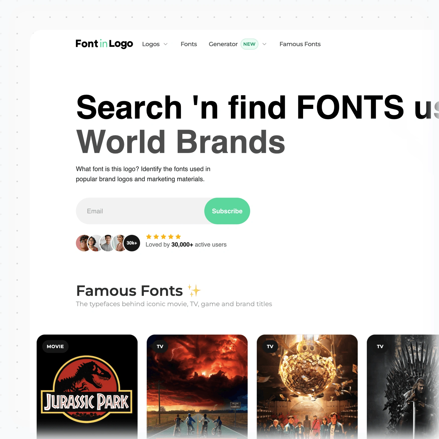 FontInLogo website screenshot